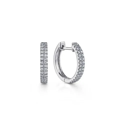 GABRIEL CO Earrings Gabriel 14K White Gold 030ctw Classic Round Hoop Style Diamond Earrings GABRIEL CO Earrings Gabriel 14K White Gold 030ctw Classic Round Hoop Style Diamond Earrings