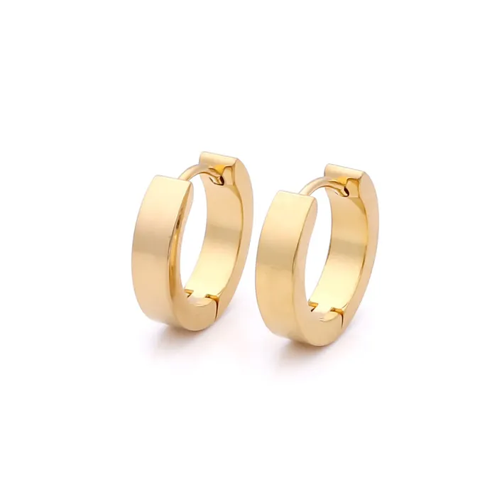 Glitters Earrings 18K Gold IP Stainless Steel Huggie Hoop Earrings Large
