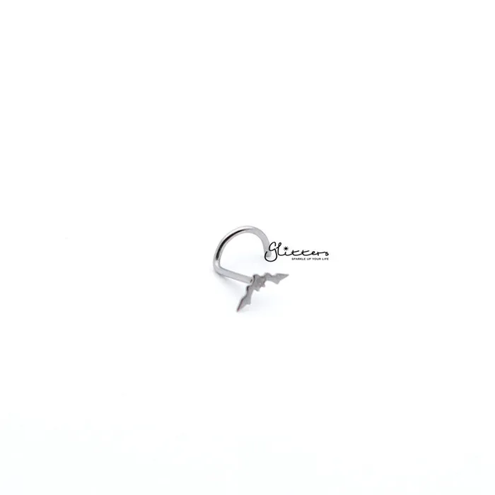 Glitters Earrings 20 Gauge 316L Surgical Steel Bat Nose Screw Silver Gold