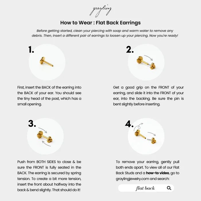 Grayling Earrings Draped Chain Arc Titanium Flat Back Sleeper Earrings