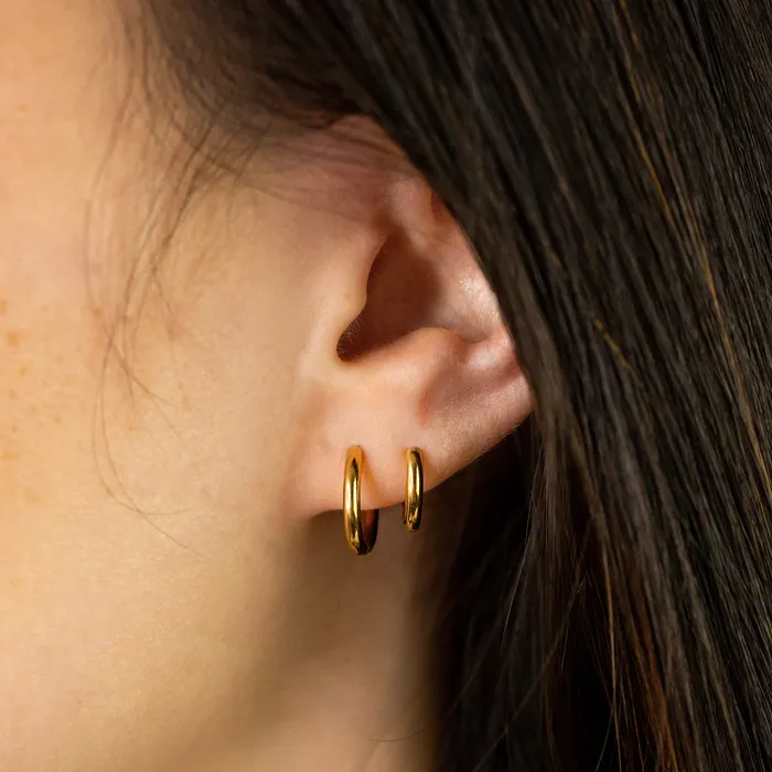 Grayling Earrings Essential Locking Sleeper Huggies or Hoops Earring Set