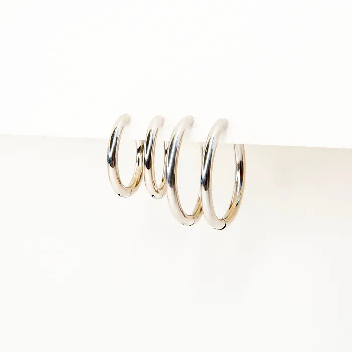 Grayling Earrings Essential Locking Sleeper Huggies or Hoops Earring Set