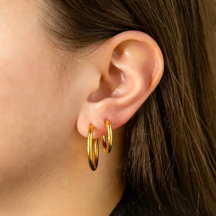 Grayling Earrings Essential Locking Sleeper Huggies or Hoops Earring Set