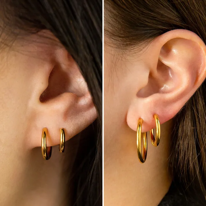 Grayling Earrings Essential Locking Sleeper Huggies or Hoops Earring Set
