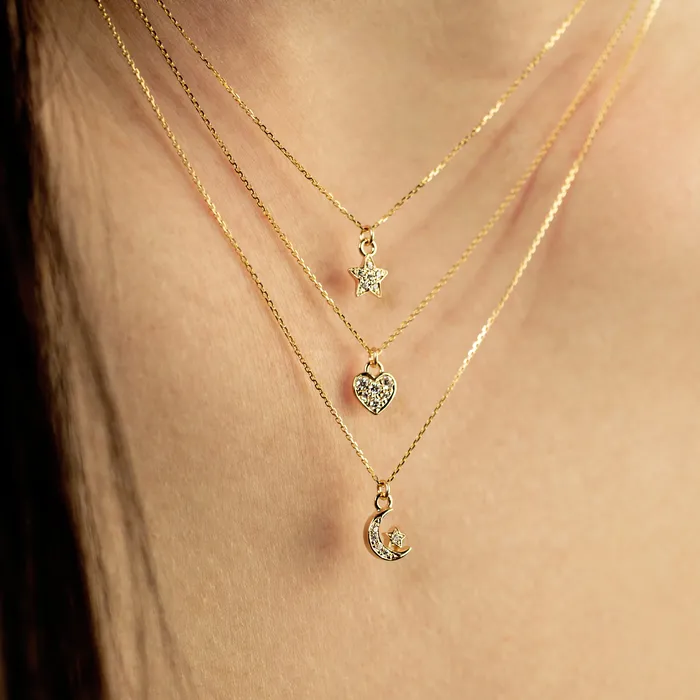 Grayling Necklaces Diamond Pav Star Pendant Necklace 14K Solid Gold