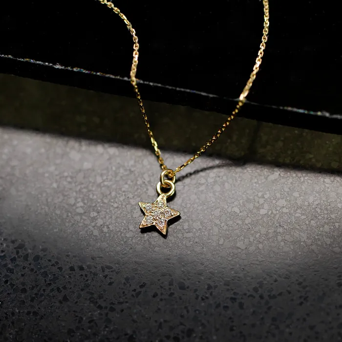 Grayling Necklaces Diamond Pav Star Pendant Necklace 14K Solid Gold