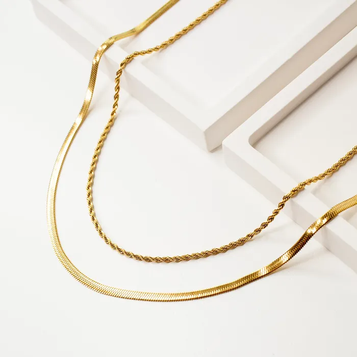 Grayling Waterproof Gigi Bianca Chain Necklace Layering Set Necklaces