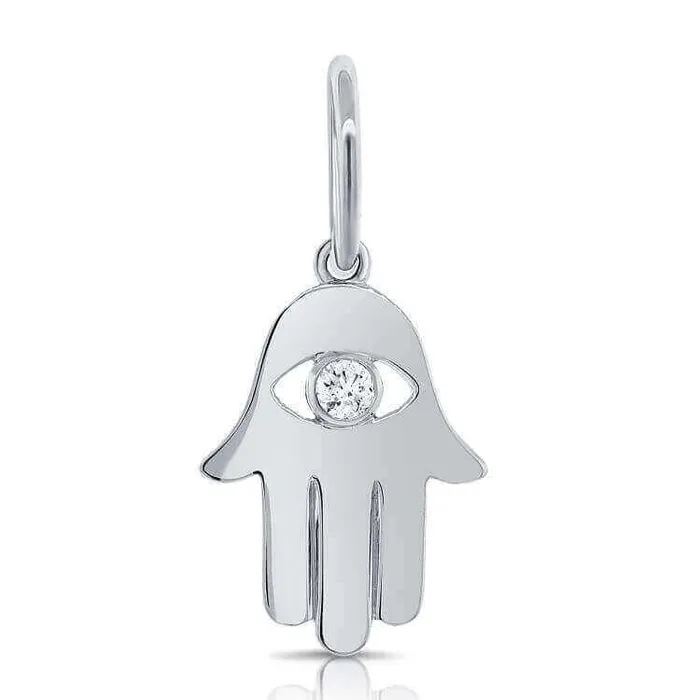 Izakov Diamonds Fine Jewelry Necklaces 14K Gold Diamond Accented Hamsa Necklace Charm