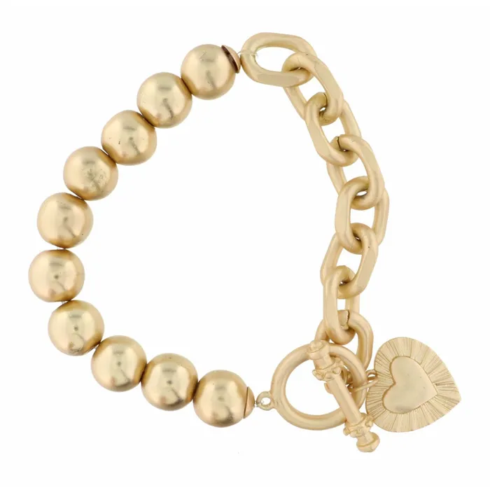 Jane Marie Bracelets Heart Charm Gold Bracelet