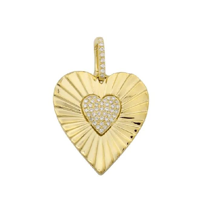 Necklaces 14K Gold Micro Pave Radiating Heart Diamond Necklace Charm Izakov Diamonds Fine Jewelry Necklaces 14K Gold Micro Pave Radiating Heart Diamond Necklace Charm Izakov Diamonds Fine Jewelry