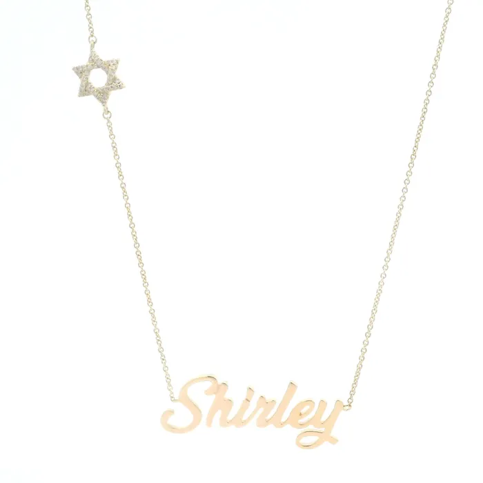 Necklaces Izakov Diamonds Fine Jewelry 14K Gold Diamond Motif Personalized Script Nameplate Necklace Necklaces Izakov Diamonds Fine Jewelry 14K Gold Diamond Motif Personalized Script Nameplate Necklace