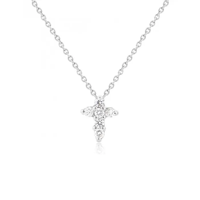 Necklaces ROBERTO COIN Baby Cross Pendant with Diamonds