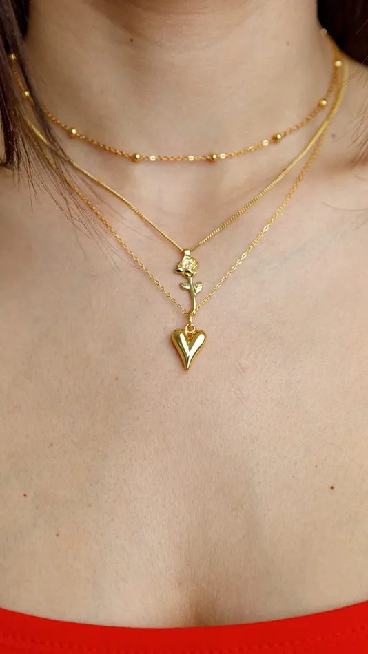 pau jewelry Necklaces Teat heart necklace