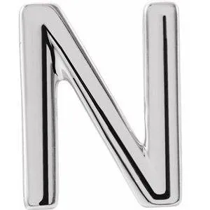 Personalized Initial Wear Everyday Stud Earring Solid Sterling Silver AZ 302 Fine Jewelry Earrings