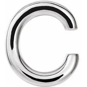 Personalized Initial Wear Everyday Stud Earring Solid Sterling Silver AZ 302 Fine Jewelry Earrings