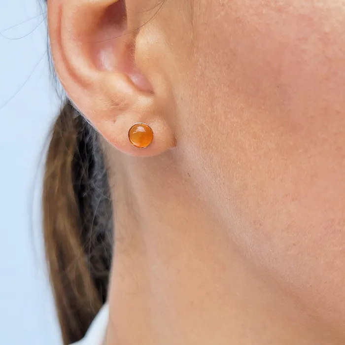 Real Carnelian Stud Earrings Uniquelan Jewelry Earrings