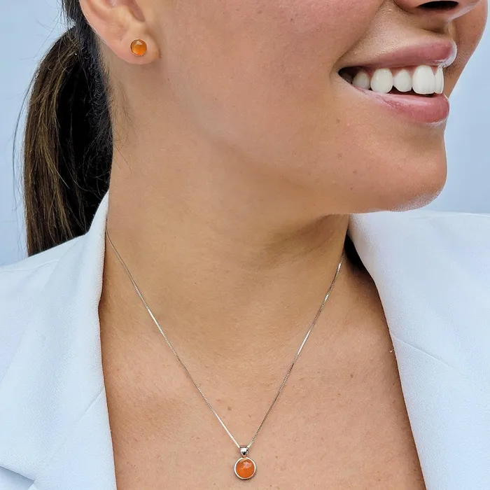Real Carnelian Stud Earrings Uniquelan Jewelry Earrings