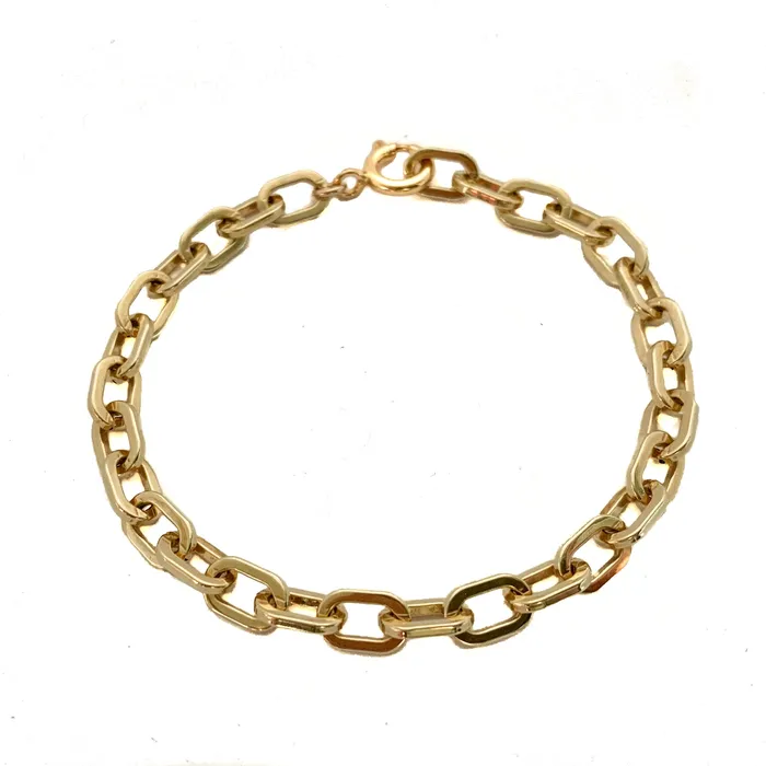 Rectangle Link Bracelet in 14k solid gold Vivien Frank Designs Bracelets