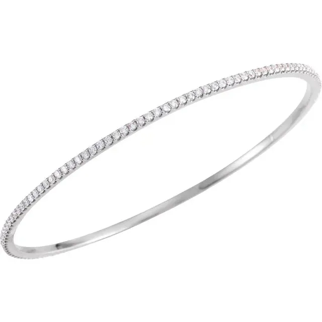 Storyteller by Vintage Magnality Bracelets Stunning Stackable 1 2 3 CTW Natural or LabDiamond Bangle 8 Bracelet Solid 14K White Rose Yellow Gold