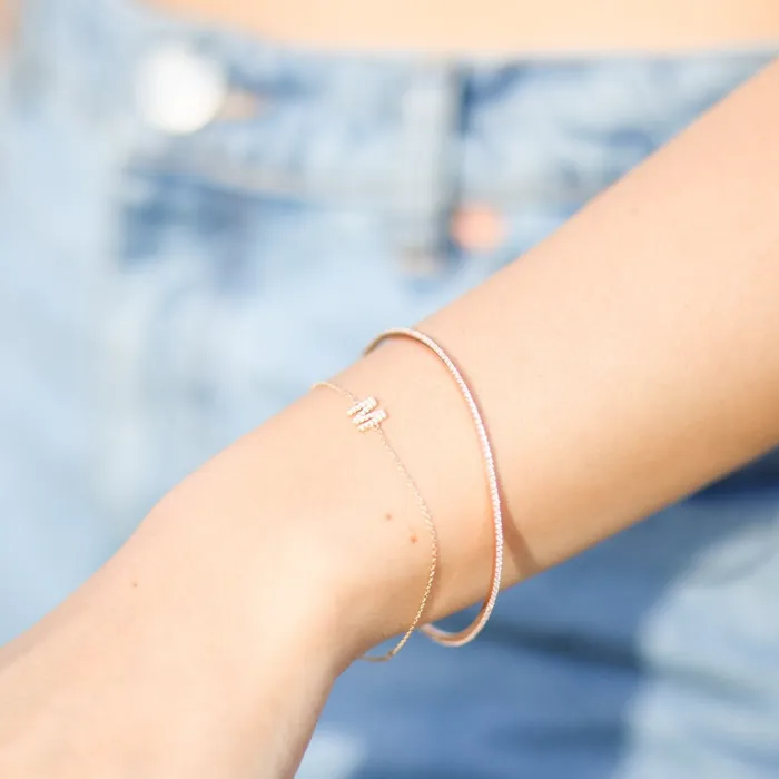 Storyteller by Vintage Magnality Bracelets Stunning Stackable 1 2 3 CTW Natural or LabDiamond Bangle 8 Bracelet Solid 14K White Rose Yellow Gold