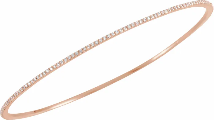 Storyteller by Vintage Magnality Bracelets Stunning Stackable 1 2 3 CTW Natural or LabDiamond Bangle 8 Bracelet Solid 14K White Rose Yellow Gold