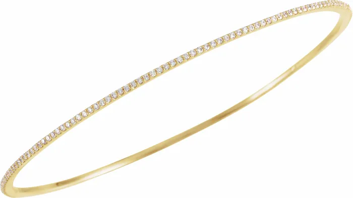 Storyteller by Vintage Magnality Bracelets Stunning Stackable 1 2 3 CTW Natural or LabDiamond Bangle 8 Bracelet Solid 14K White Rose Yellow Gold