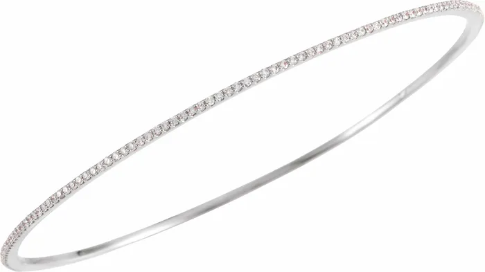 Storyteller by Vintage Magnality Bracelets Stunning Stackable 1 2 3 CTW Natural or LabDiamond Bangle 8 Bracelet Solid 14K White Rose Yellow Gold