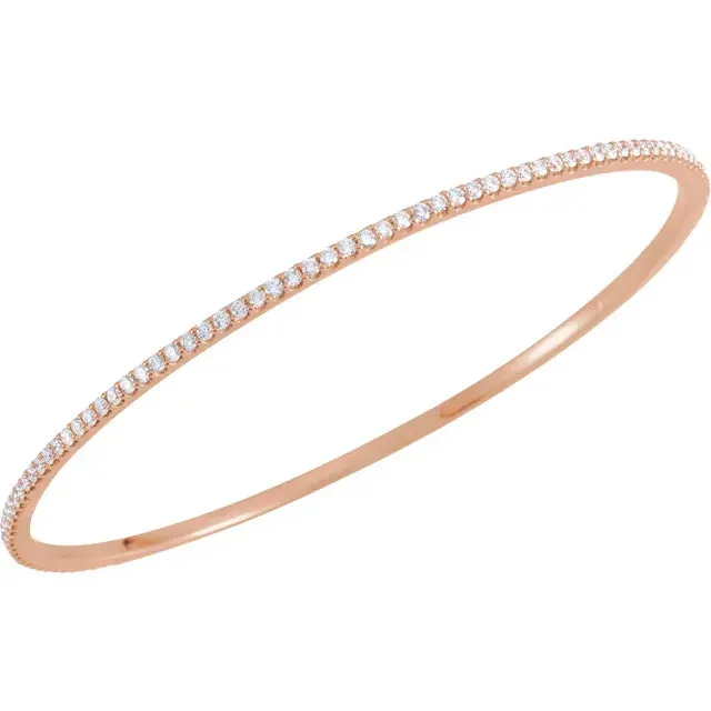 Storyteller by Vintage Magnality Bracelets Stunning Stackable 1 2 3 CTW Natural or LabDiamond Bangle 8 Bracelet Solid 14K White Rose Yellow Gold