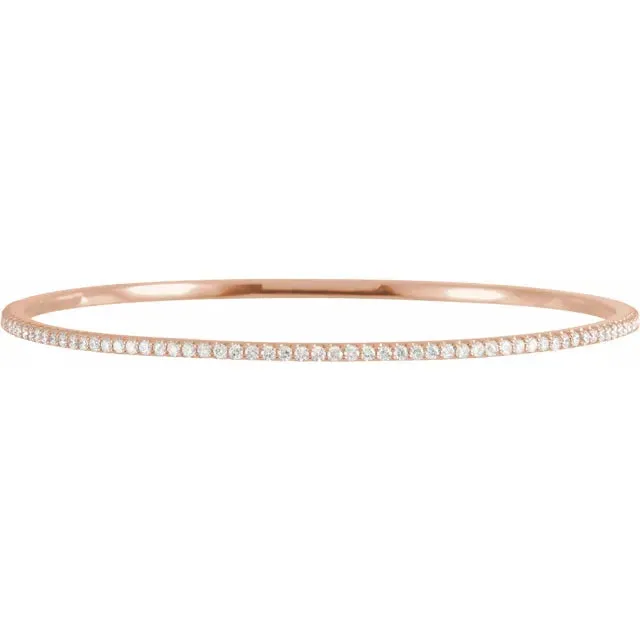 Storyteller by Vintage Magnality Bracelets Stunning Stackable 1 2 3 CTW Natural or LabDiamond Bangle 8 Bracelet Solid 14K White Rose Yellow Gold