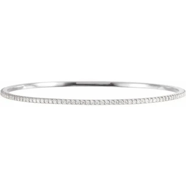 Storyteller by Vintage Magnality Bracelets Stunning Stackable 1 2 3 CTW Natural or LabDiamond Bangle 8 Bracelet Solid 14K White Rose Yellow Gold
