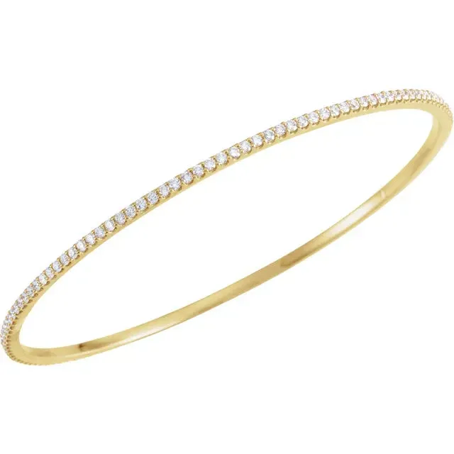 Storyteller by Vintage Magnality Bracelets Stunning Stackable 1 2 3 CTW Natural or LabDiamond Bangle 8 Bracelet Solid 14K White Rose Yellow Gold