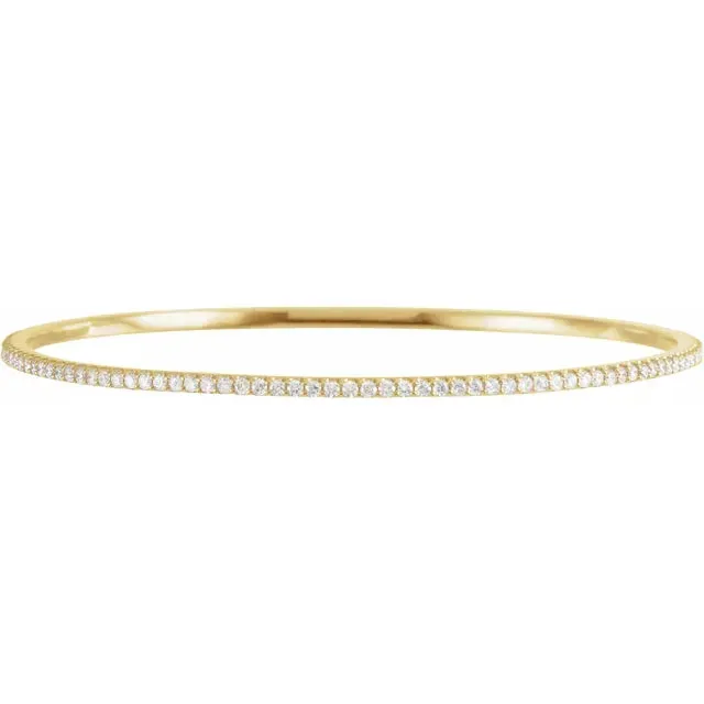 Storyteller by Vintage Magnality Bracelets Stunning Stackable 1 2 3 CTW Natural or LabDiamond Bangle 8 Bracelet Solid 14K White Rose Yellow Gold