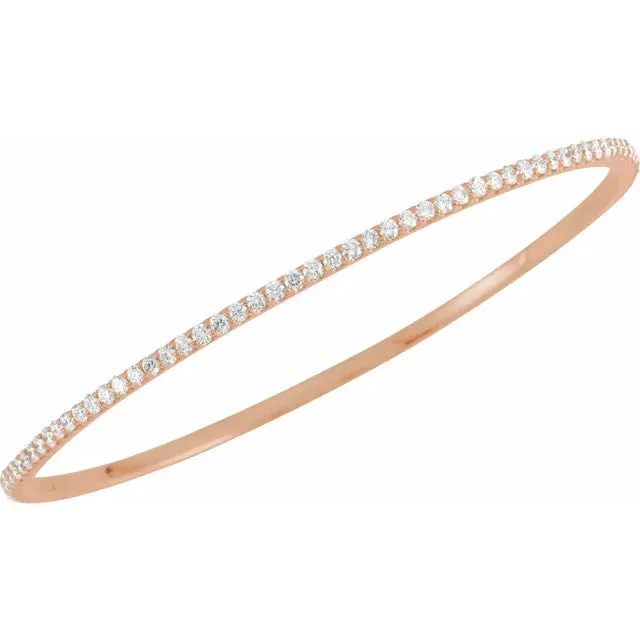 Storyteller by Vintage Magnality Bracelets Stunning Stackable 1 2 3 CTW Natural or LabDiamond Bangle 8 Bracelet Solid 14K White Rose Yellow Gold
