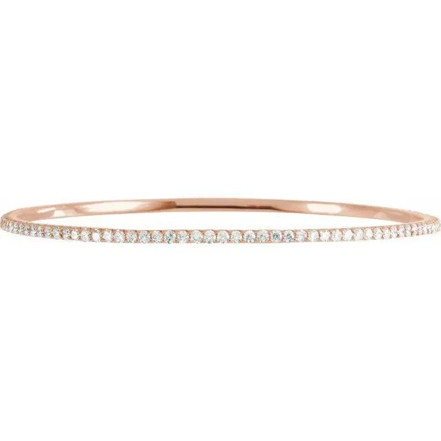 Storyteller by Vintage Magnality Bracelets Stunning Stackable 1 2 3 CTW Natural or LabDiamond Bangle 8 Bracelet Solid 14K White Rose Yellow Gold