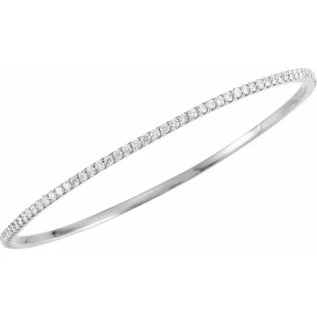 Storyteller by Vintage Magnality Bracelets Stunning Stackable 1 2 3 CTW Natural or LabDiamond Bangle 8 Bracelet Solid 14K White Rose Yellow Gold