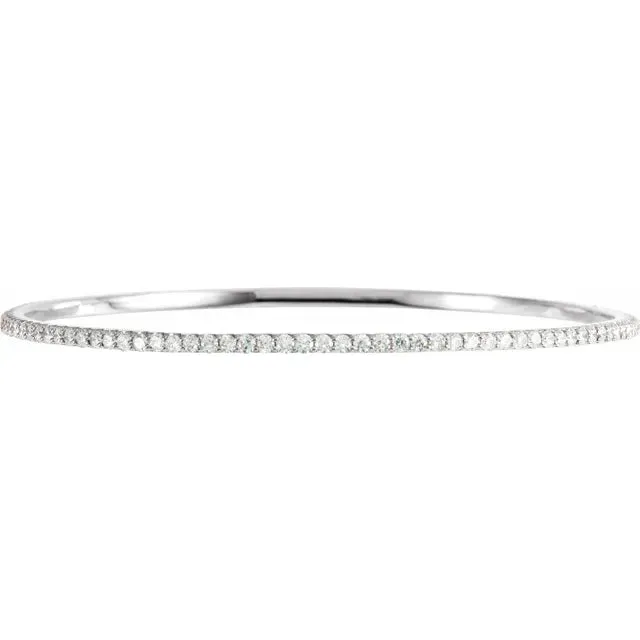 Storyteller by Vintage Magnality Bracelets Stunning Stackable 1 2 3 CTW Natural or LabDiamond Bangle 8 Bracelet Solid 14K White Rose Yellow Gold