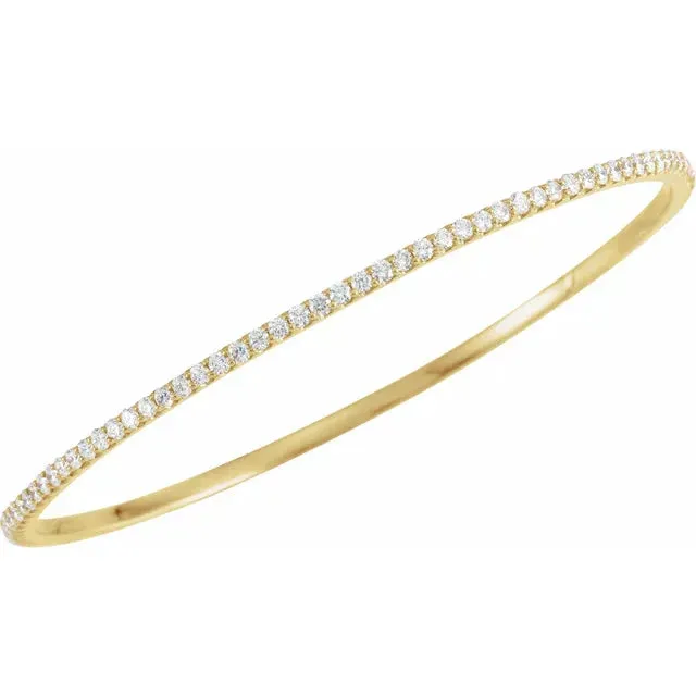 Storyteller by Vintage Magnality Bracelets Stunning Stackable 1 2 3 CTW Natural or LabDiamond Bangle 8 Bracelet Solid 14K White Rose Yellow Gold