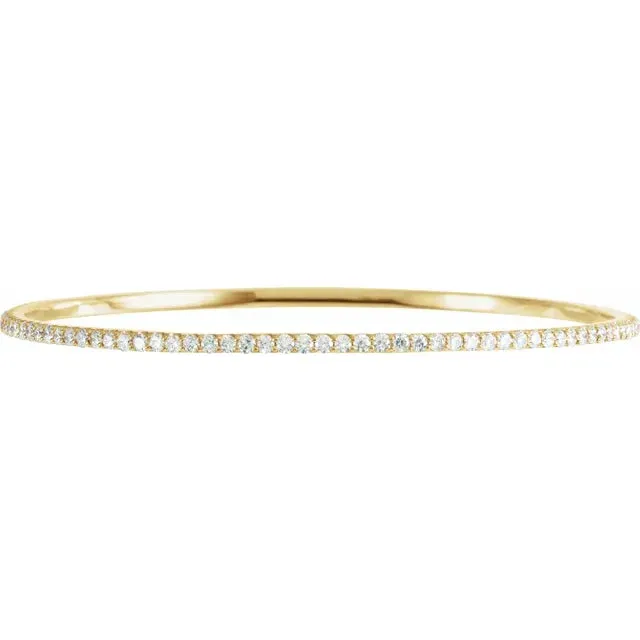 Storyteller by Vintage Magnality Bracelets Stunning Stackable 1 2 3 CTW Natural or LabDiamond Bangle 8 Bracelet Solid 14K White Rose Yellow Gold