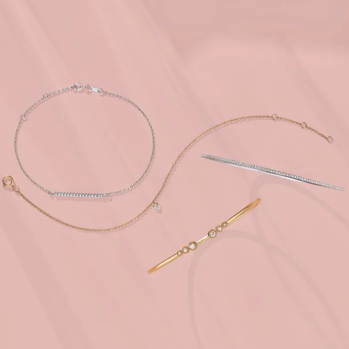 Storyteller by Vintage Magnality Bracelets Stunning Stackable 1 2 3 CTW Natural or LabDiamond Bangle 8 Bracelet Solid 14K White Rose Yellow Gold