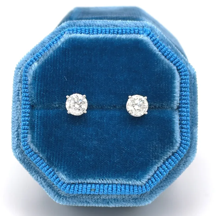 Storyteller by Vintage Magnality Earrings Double Down TwoStone LabGrown Diamond Stud Earrings Solid 14K White Yellow Rose Gold