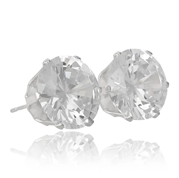 Teeda Earrings EZ2000 Round CZ Stud Earrings 2mm