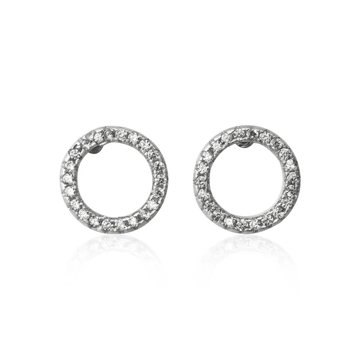 Teeda Earrings EZ7027 Endless Circle Cubic Zirconia Earrings
