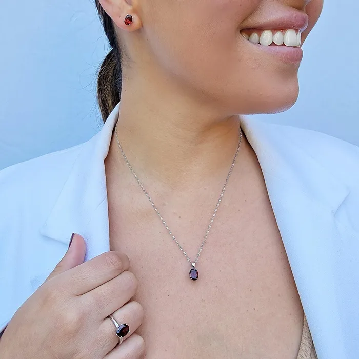 Uniquelan Jewelry Earrings Authentic Oval Garnet Heart Earrings Uniquelan Jewelry Earrings Authentic Oval Garnet Heart Earrings