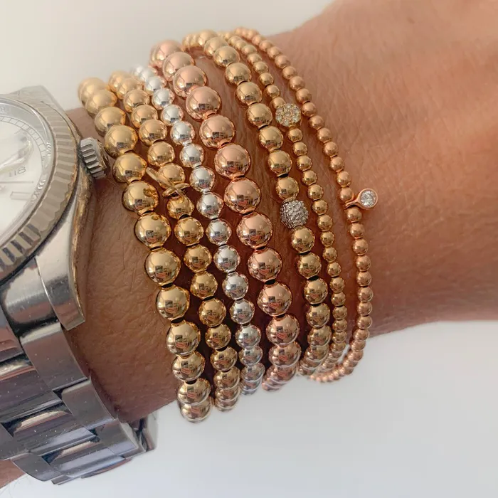 Vivien Frank Designs Bracelets Gold Beaded Bracelet Yellow Gold