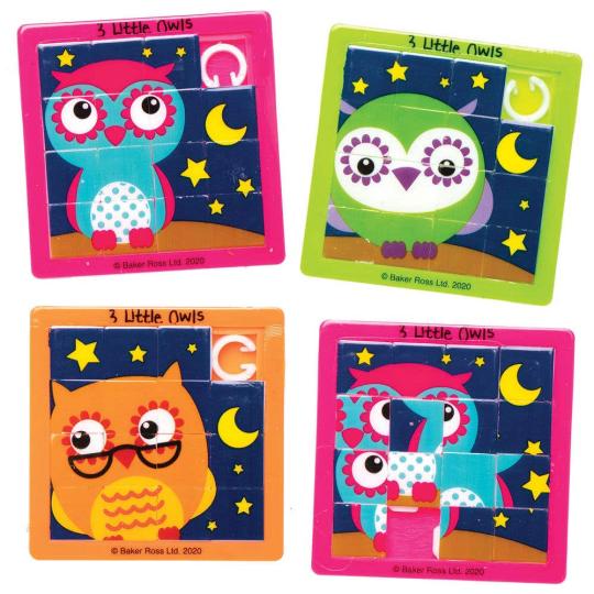 3 Little Owls Sliding Puzzles  |  Pocket Money Toys Pocket Money Toys Pocket Money Toys