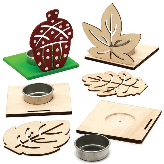 Autumn Wooden Tealight Holder Kits  |  Dress Up Dress Up Dress Up