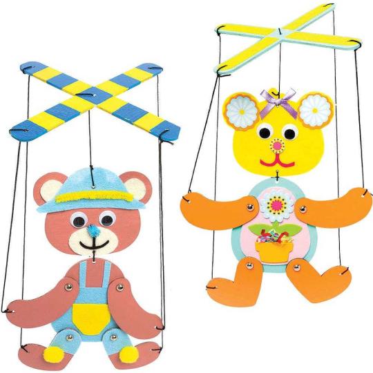 Dancing Bear Wooden Marionette Kits  |  Dress Up Dress Up Dress Up