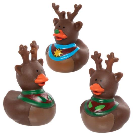 Funky Reindeer Rubber Ducks  |  Pocket Money Toys Pocket Money Toys Pocket Money Toys