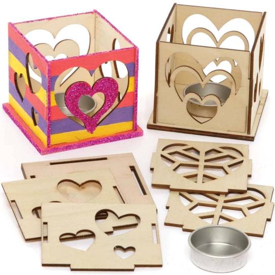 Heart Wooden Tealight Holder Kits  |  Dress Up Dress Up Dress Up