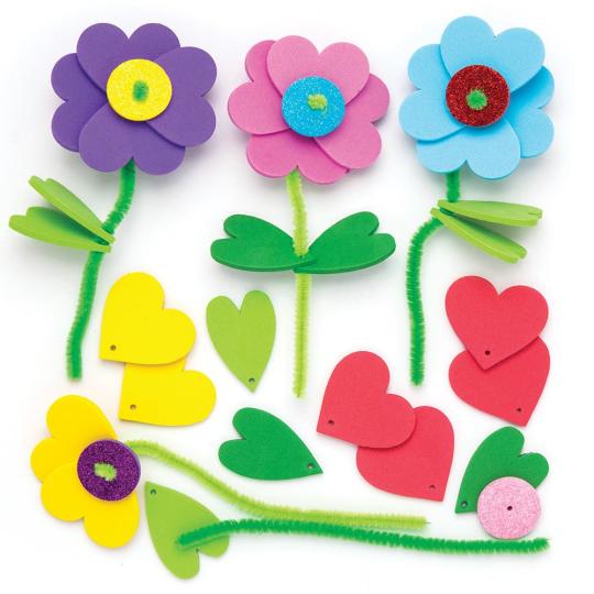 Love Heart Pipe Cleaner Foam Flower Kits  |  Dress Up Dress Up Dress Up